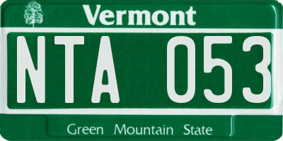 VT license plate NTA053