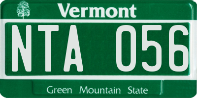 VT license plate NTA056