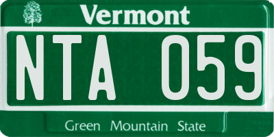 VT license plate NTA059