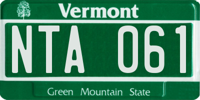 VT license plate NTA061