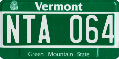 VT license plate NTA064