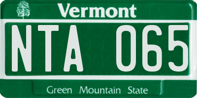 VT license plate NTA065