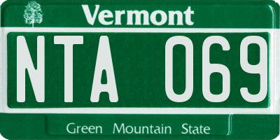 VT license plate NTA069