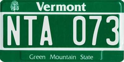 VT license plate NTA073