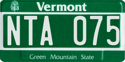 VT license plate NTA075