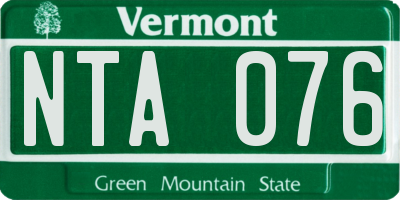 VT license plate NTA076