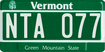 VT license plate NTA077
