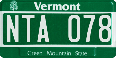 VT license plate NTA078