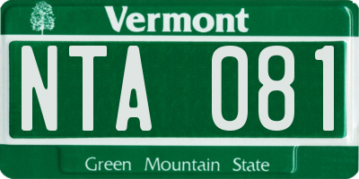 VT license plate NTA081