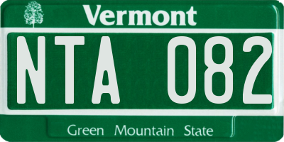 VT license plate NTA082