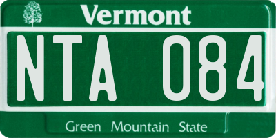 VT license plate NTA084