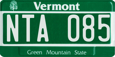 VT license plate NTA085