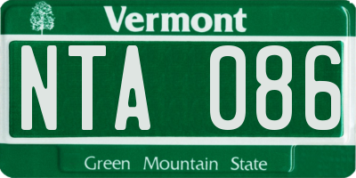 VT license plate NTA086