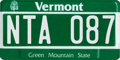 VT license plate NTA087