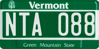 VT license plate NTA088