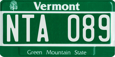 VT license plate NTA089