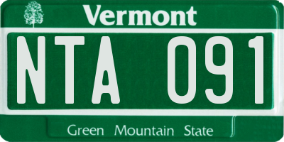VT license plate NTA091