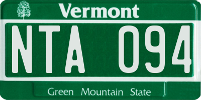 VT license plate NTA094