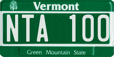 VT license plate NTA100