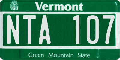 VT license plate NTA107