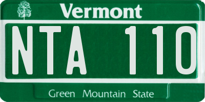 VT license plate NTA110