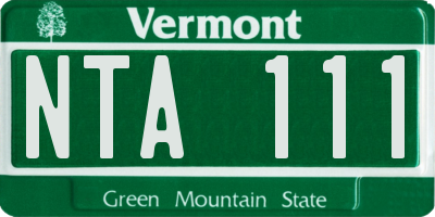 VT license plate NTA111