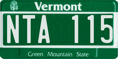 VT license plate NTA115