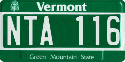 VT license plate NTA116