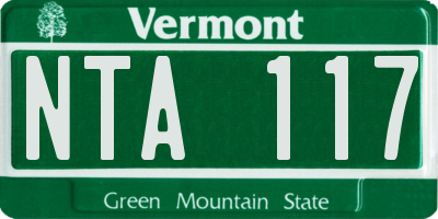 VT license plate NTA117