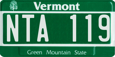 VT license plate NTA119