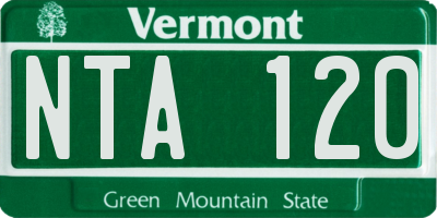 VT license plate NTA120