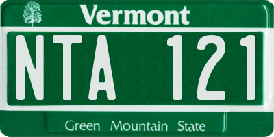 VT license plate NTA121
