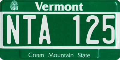 VT license plate NTA125
