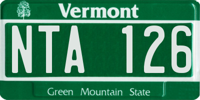 VT license plate NTA126