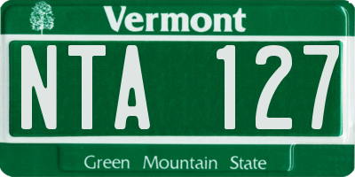 VT license plate NTA127