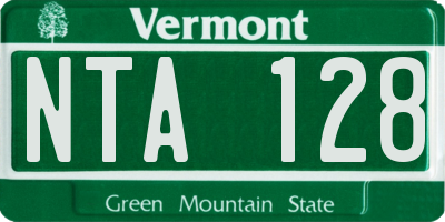 VT license plate NTA128