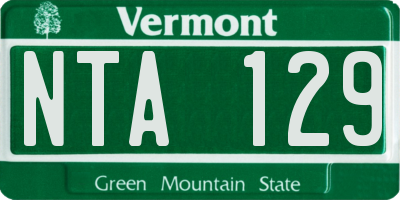 VT license plate NTA129