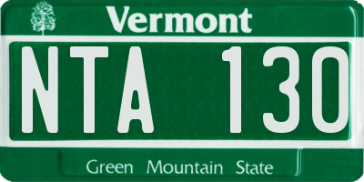 VT license plate NTA130