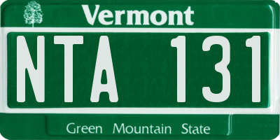 VT license plate NTA131