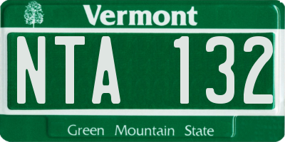 VT license plate NTA132