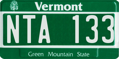 VT license plate NTA133