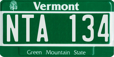 VT license plate NTA134