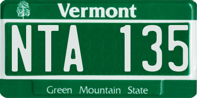 VT license plate NTA135