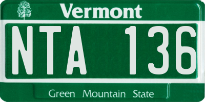 VT license plate NTA136