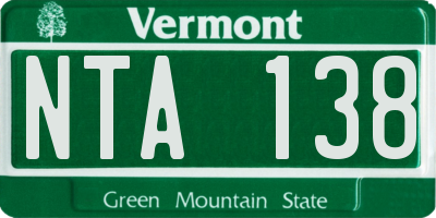VT license plate NTA138