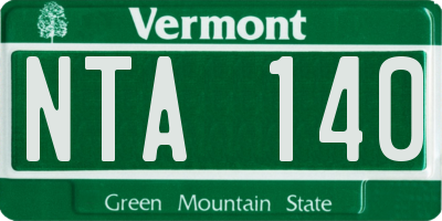 VT license plate NTA140