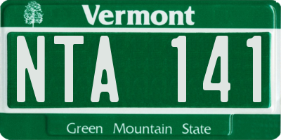 VT license plate NTA141