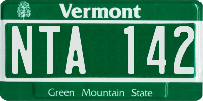 VT license plate NTA142