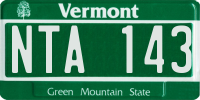 VT license plate NTA143