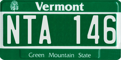 VT license plate NTA146